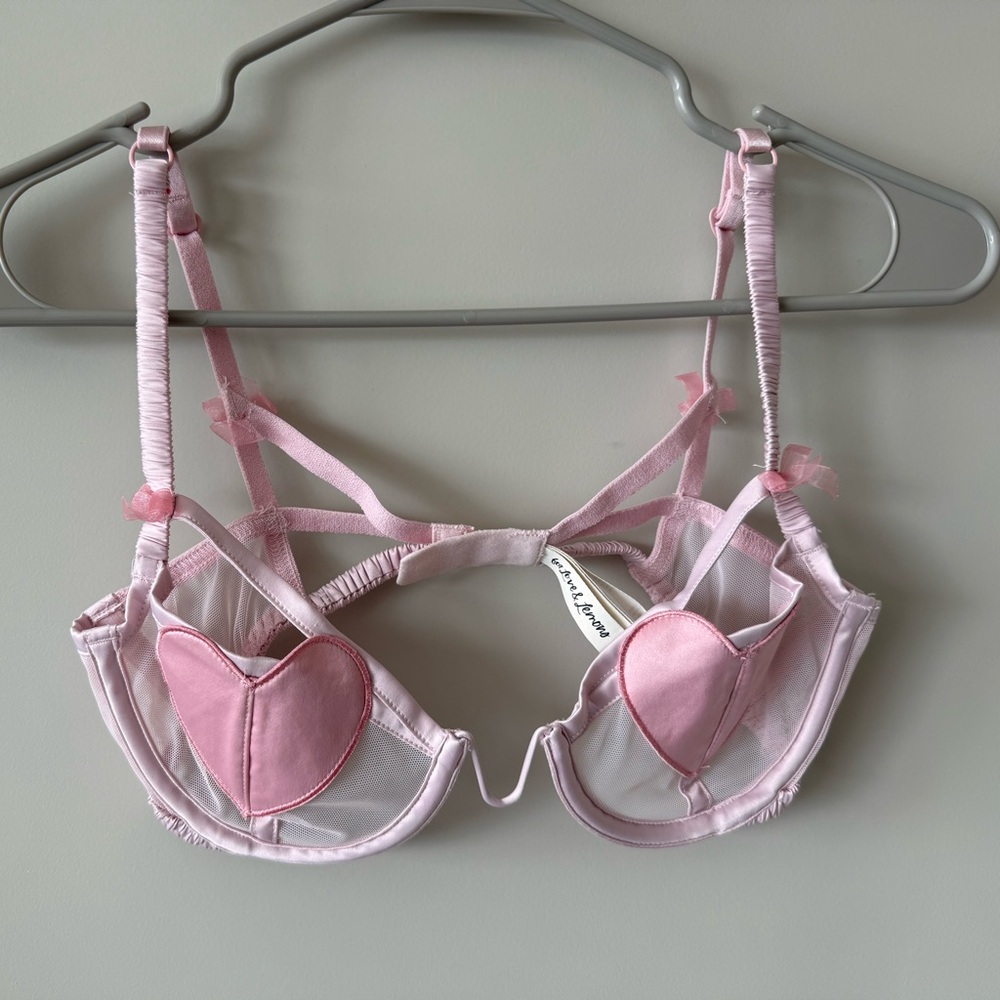 For Love And Lemons pink heart bra